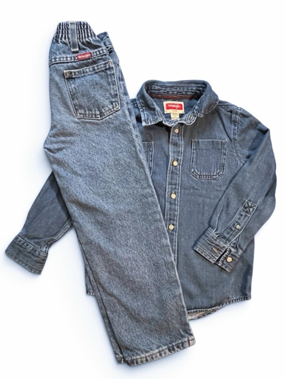 Boy’s Wrangler Jeans & Denim Shirt Outfit XS 4/5